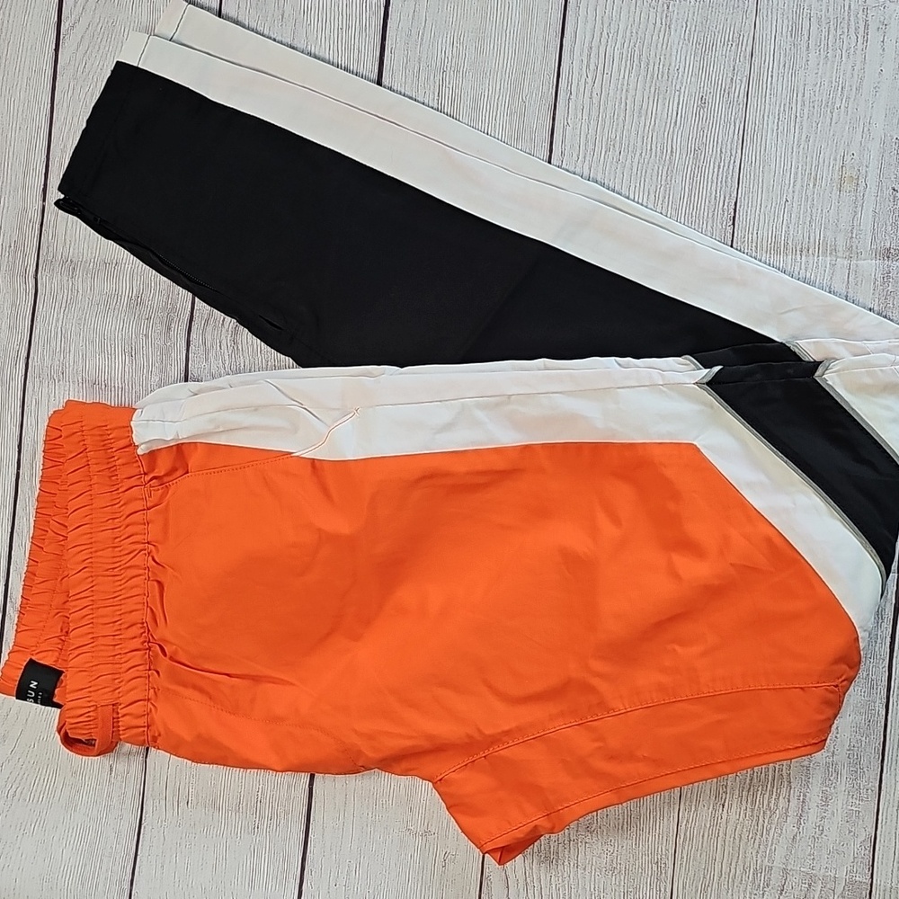 Pacsun Med Two-Tone Joggers in White, Orange and Black